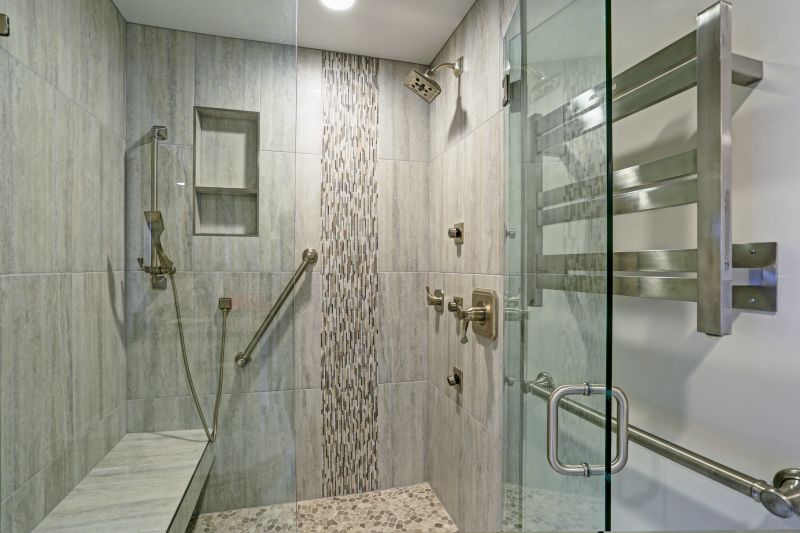 Glass Shower with Built-in Seating
